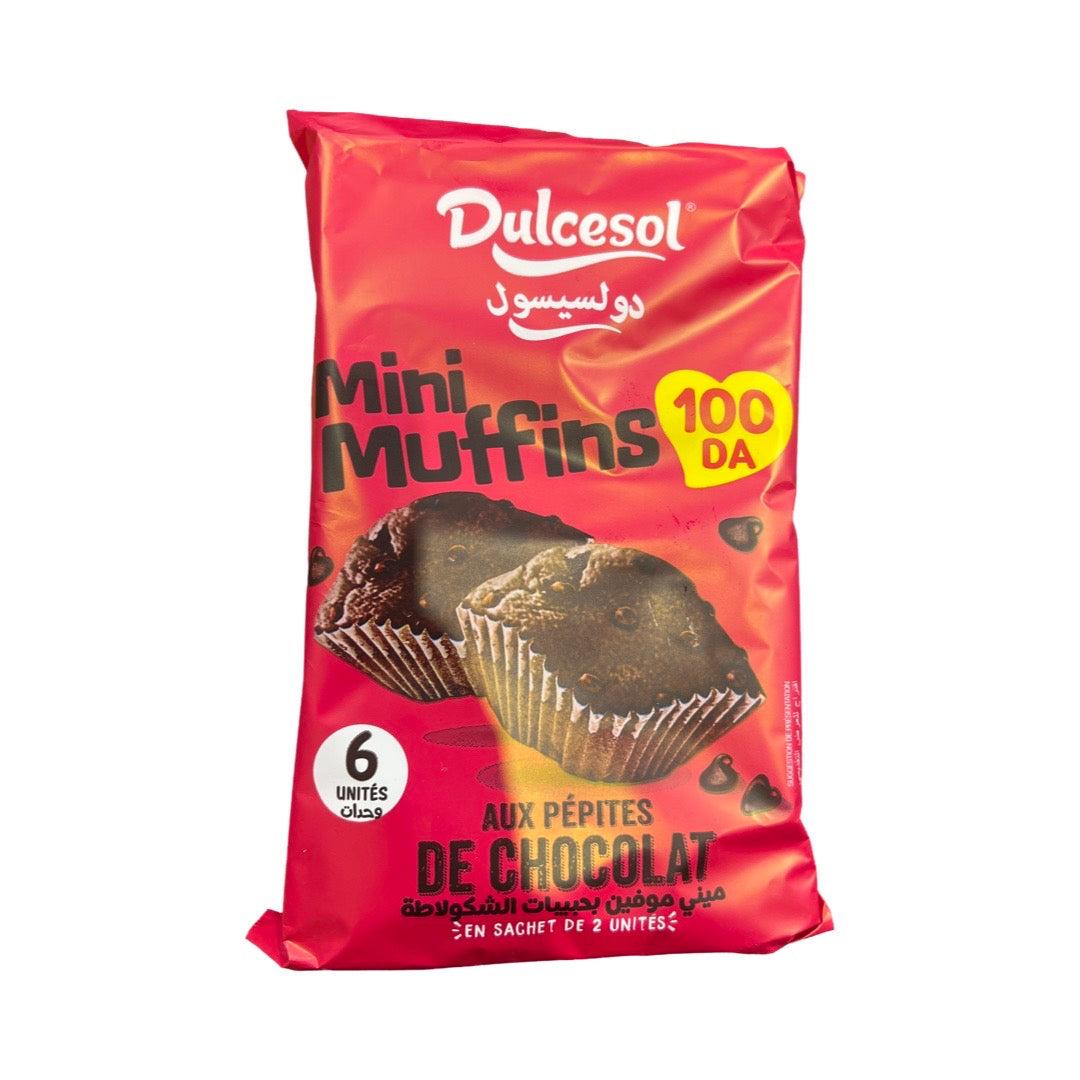 DULCESOL Mini Muffins aux Pépites de Chocolat 12 pièces 200 g