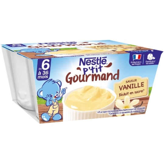 Desserts bébé 6+ mois vanille p'tit gourmand NESTLE