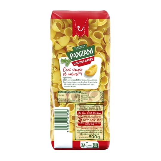 Pâtes coudes rayés PANZANI