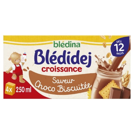 Lait et céréales bébé dès 12 mois saveur choco biscuité Blédidej Croissance BLEDINA