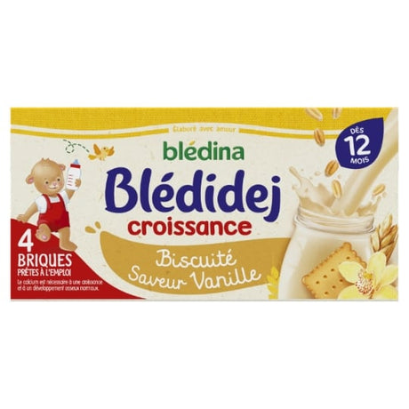 Lait et céréales bébé dès 12 mois biscuité saveur vanille Blédidej Croissance BLEDINA