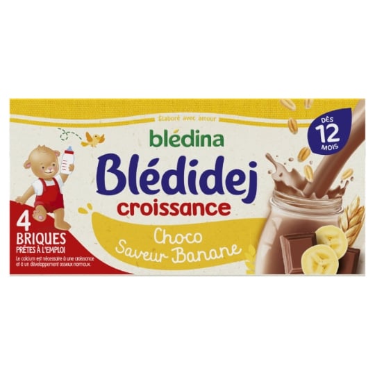 Lait et céréales bébé Blédidej dès 12 mois choco banane BLEDINA