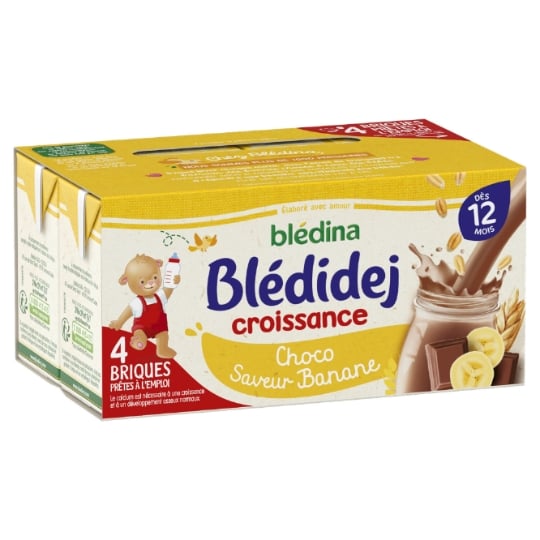 Lait et céréales bébé Blédidej dès 12 mois choco banane BLEDINA