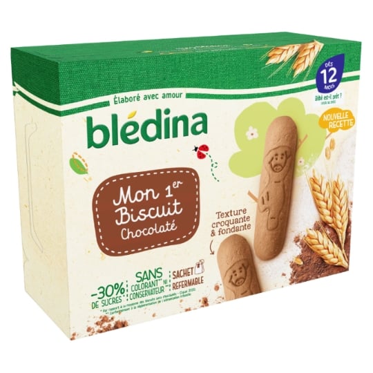 Biscuits bébé dès 12 mois, boudoir au chocolat BLEDINA