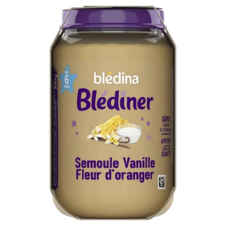 Petit pot bébé soir dès 6 mois semoule vanille fleur d'oranger Blédiner BLEDINA