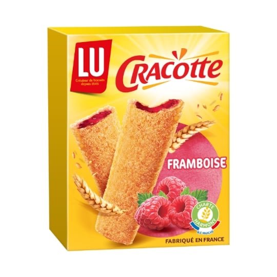 Biscottes fourrées à la framboise Cracotte LU