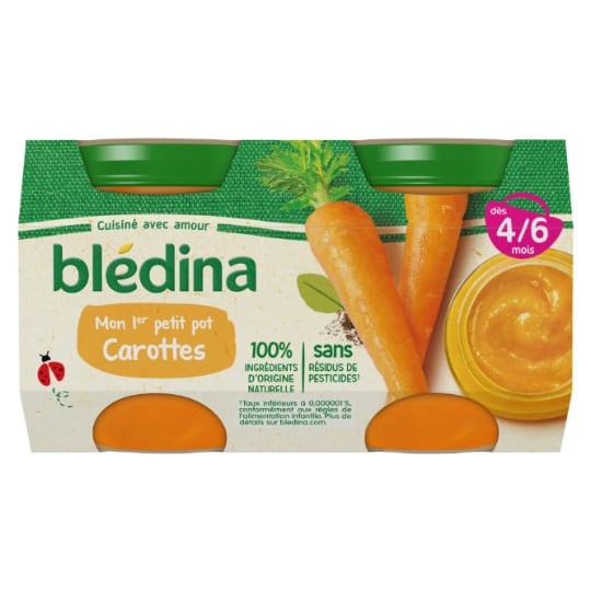 Petits pots bébé dès 4/6 mois, carottes BLEDINA