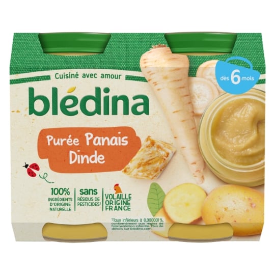 Petits pots bébé dès 6 mois, panais dinde BLEDINA