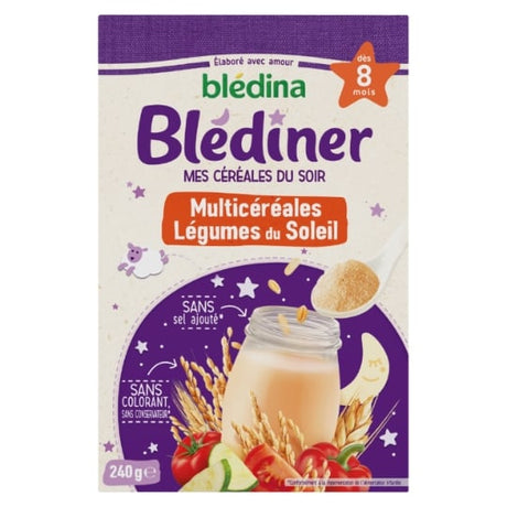 Céréales en poudre bébé soir dès 8 mois multicéréales légumes du soleil Blédiner BLEDINA