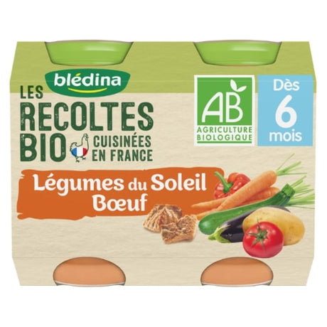 Petits pots bébé légumes du soleil bœuf dès 6 mois bio BLEDINA