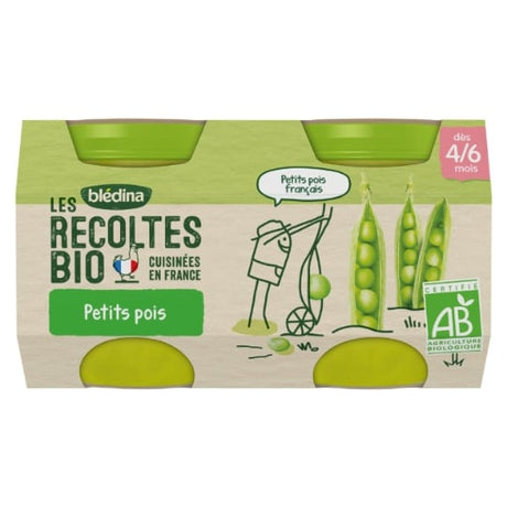 Petit pot bébé dès 4-6 mois petits pois Les Récoltes Bio BLEDINA