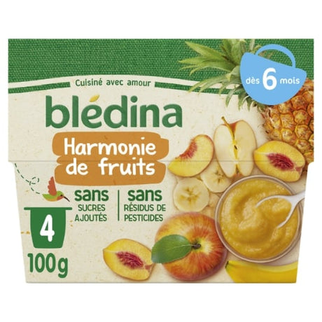 Purée de fruits bébé dès 6 mois harmonie de fruits BLEDINA