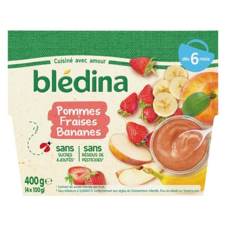 Purée de fruits bébé dès 6 mois pommes fraises bananes BLEDINA