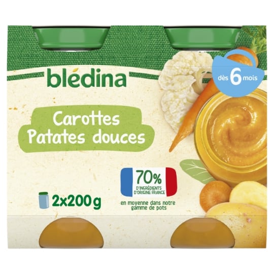 Petit pot bébé dès 6 mois carottes patates douces BLEDINA