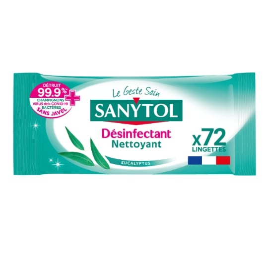 Lingette Désinfectantes Eucalyptus Multi-Usage SANYTOL