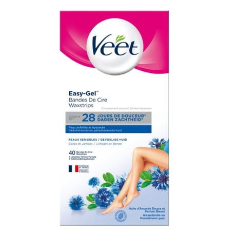 Bandes de cire peaux sensibles, bras & jambes VEET