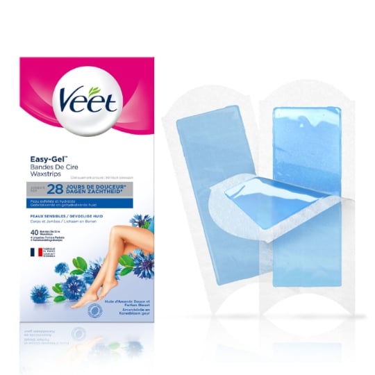 Bandes de cire peaux sensibles, bras & jambes VEET