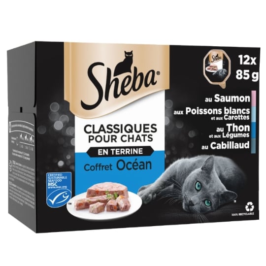 Pâtée Pour Chat Sélection Aux Poissons En Terrine SHEBA