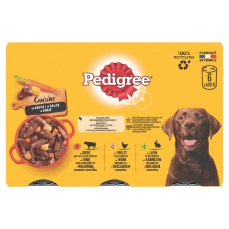 Pâtée Pour Chien Cuisiné En Sauce Au Bœuf, Agneau, Lapin Et Volaille PEDIGREE