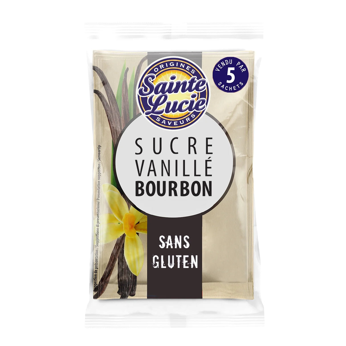 SAINTE LUCIE Sucre Vanilliné Lot de 5 Sachets 7,5 g