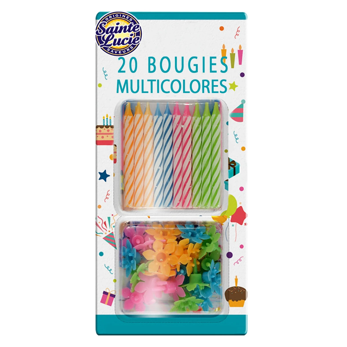 SAINTE LUCIE Bougies Anniversaire Roses Lot de 20