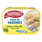 Filets de sardines citron-basilic s/arêtes SAUPIQUET