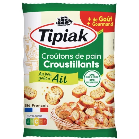 TIPIAK Croûtons de Pain à l'Ail 220 g