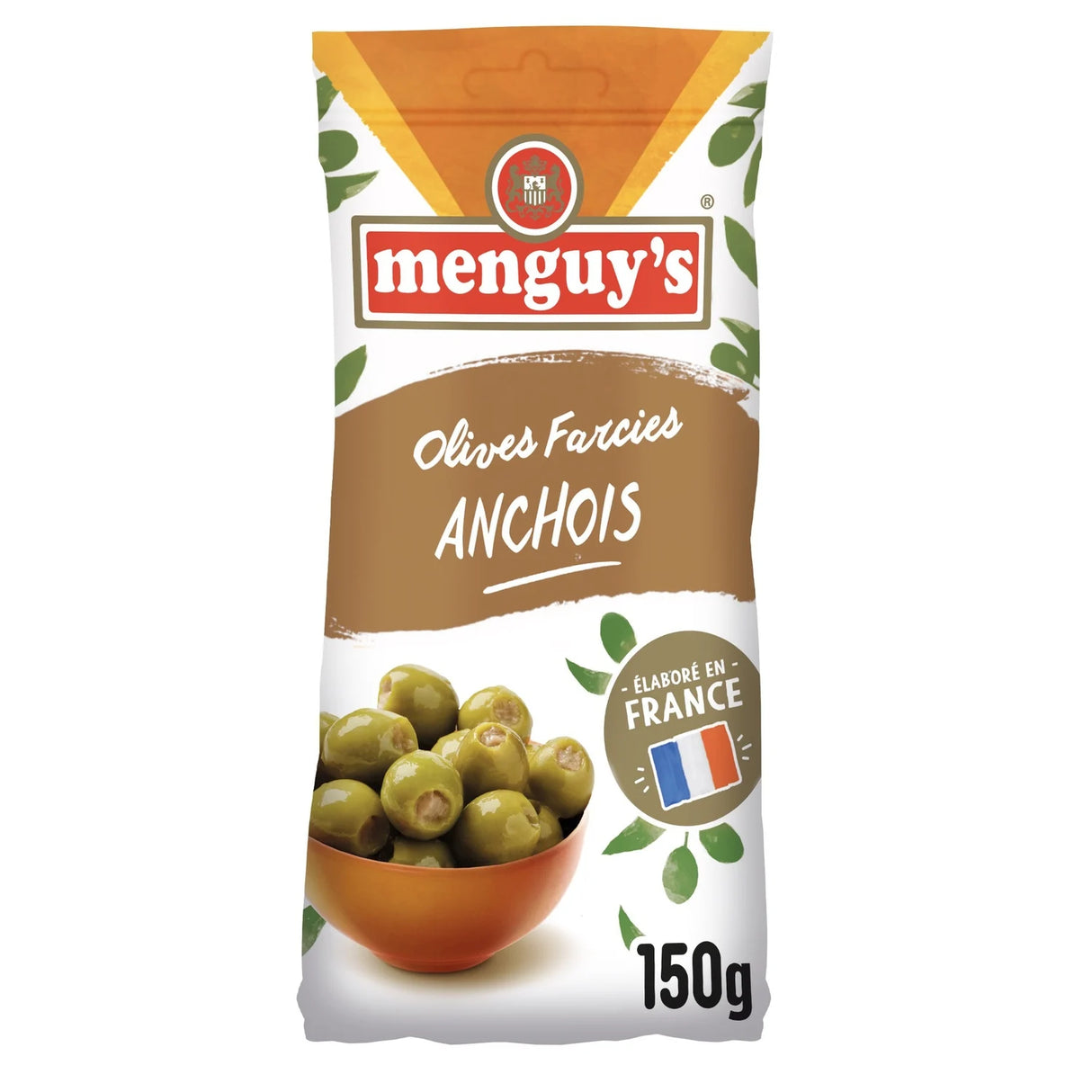 MENGUY'S Olives Vertes Farcies aux Anchois 150 g