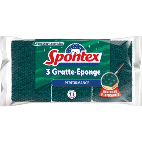 Eponge à récurer grattantes Performance SPONTEX