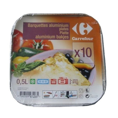 Barquette aluminium plates 0,5 l CARREFOUR