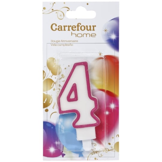 Bougie anniversaire n° 4 CARREFOUR HOME