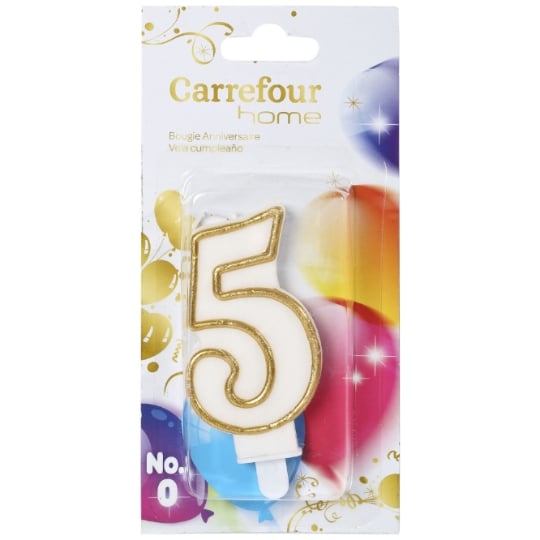 Bougie anniversaire n° 5 CARREFOUR HOME