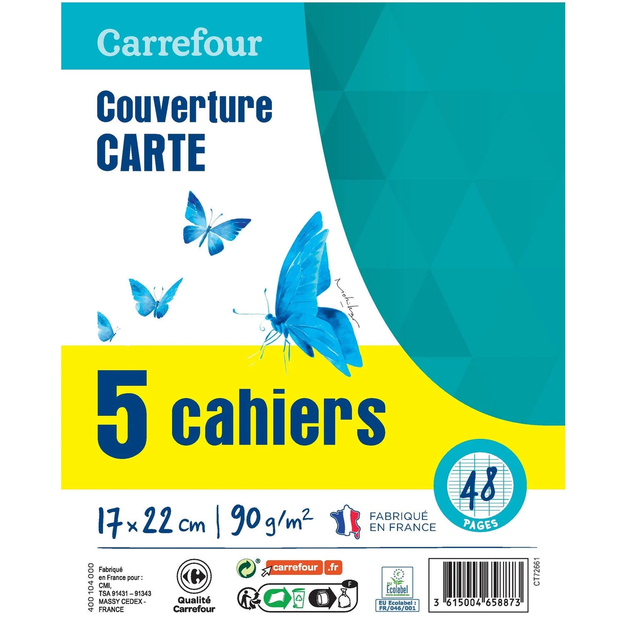 CARREFOUR Cahier Agrafé Seyes 17x22 cm 48 Pages 90 g