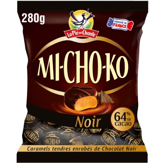 Bonbons michoko chocolat noir et caramel LA PIE QUI CHANTE