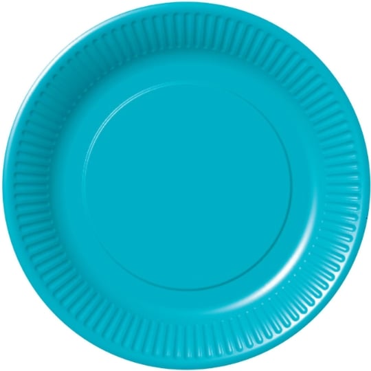 Assiette en carton 23cm turquoise x20