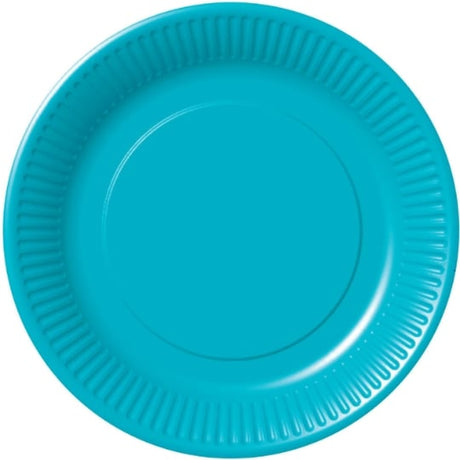 Assiette en carton 18cm turquoise x16