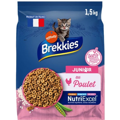 Croquettes pour chat junior poulet/riz BREKKIES