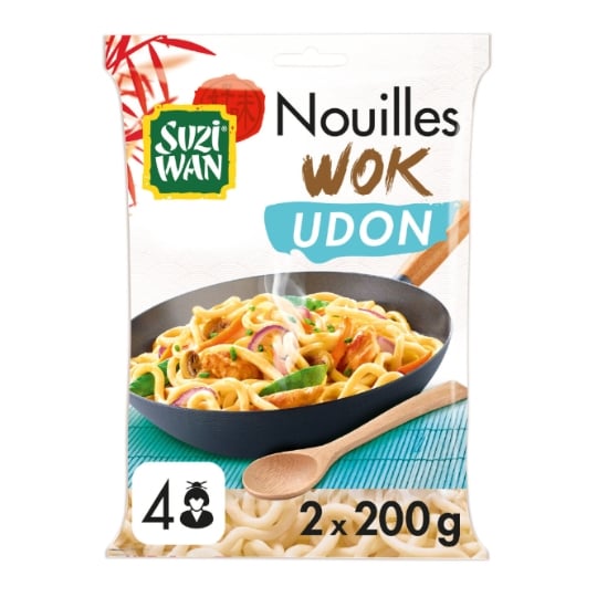 Nouilles précuites udon pour wok SUZI WAN