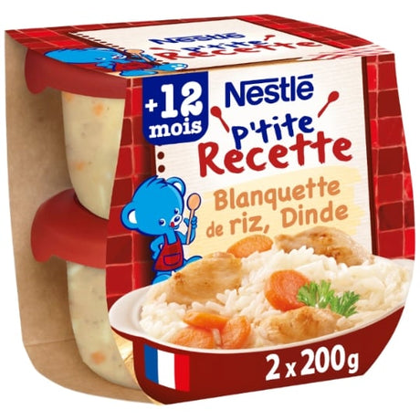 Plat bébé 12+ mois blanquette riz dinde P'tite recette NESTLE