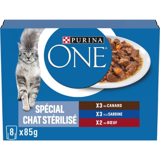 Pâtée pour chat Stérilisé au canard, à la sardine, au bœuf & aux légumes PURINA