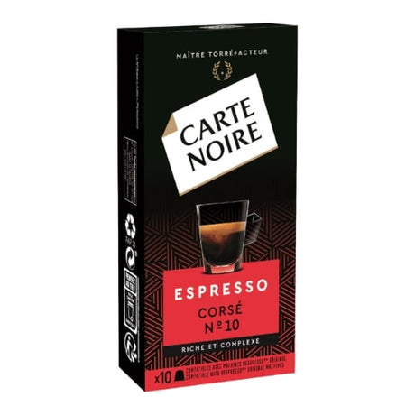 Café capsules Compatibles Nespresso Corsé n°10 CARTE NOIRE