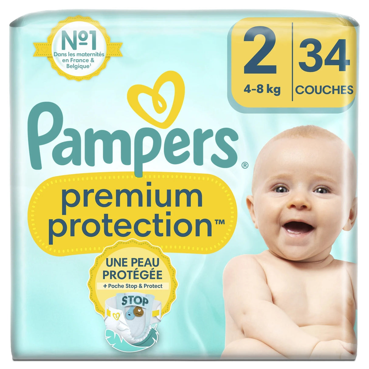 PAMPERS Couches Premium Protection Taille 2 Pack de 8x10 (3-8kg)