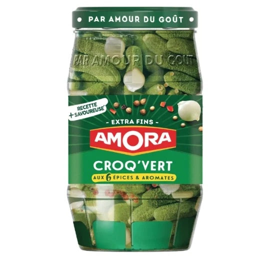 AMORA Cornichons Croq'Vert Extra-Fins Bocal 205g