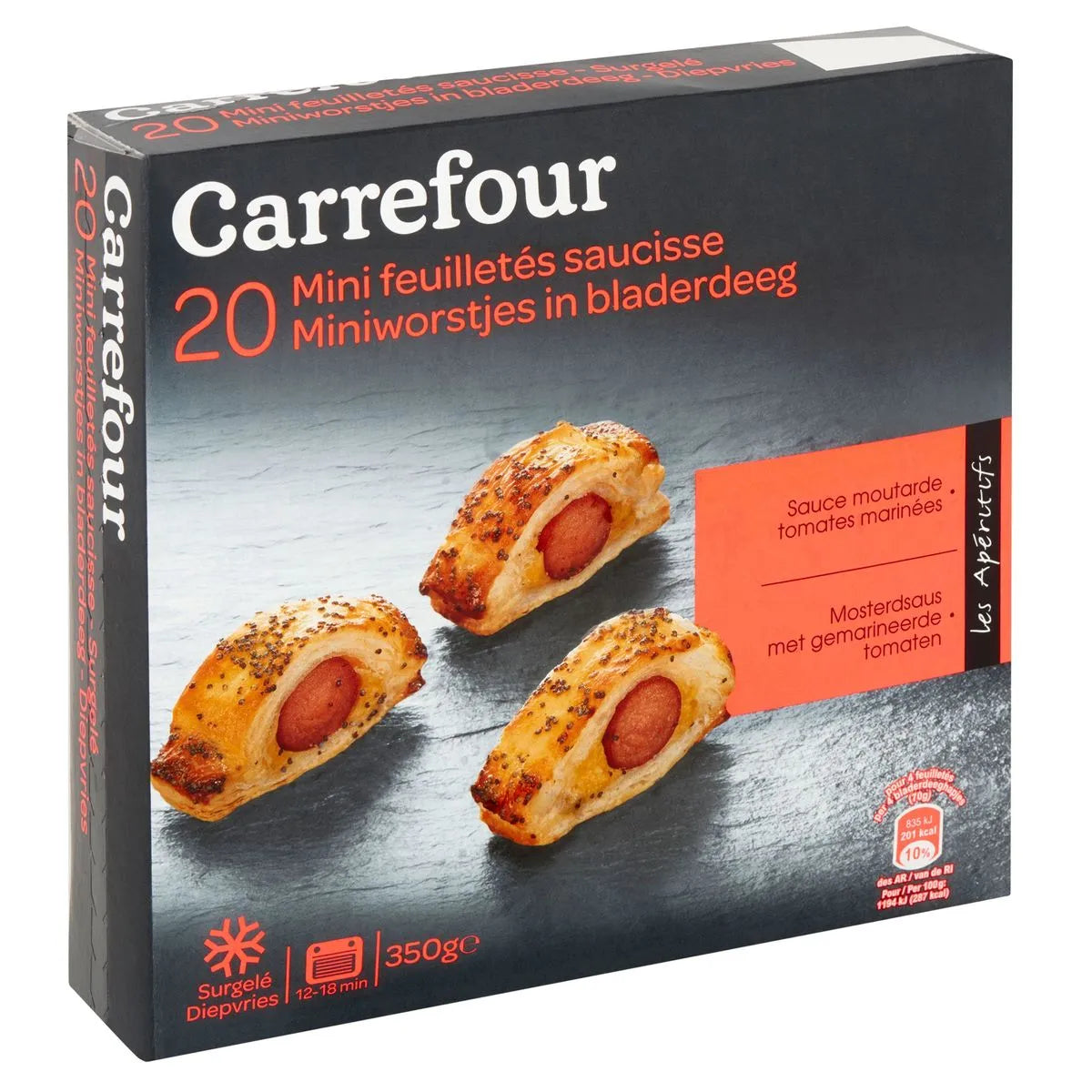 CARREFOUR Mini Feuilletés Saucisse Surgelés 350 g