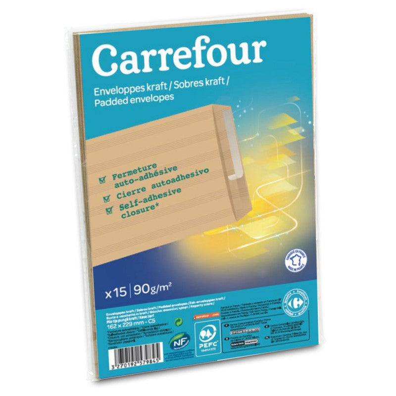 CARREFOUR Enveloppes 229x324mm Lot de 15