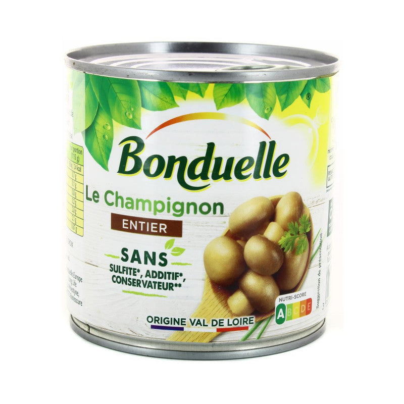 BONDUELLE Champignons de Paris Entiers Sans Additif Conserve 390g