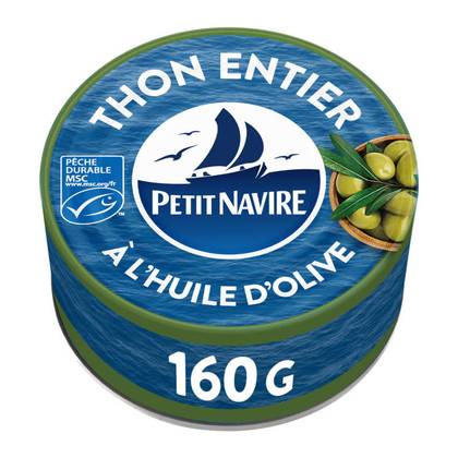 PETIT NAVIRE Thon Entier à l'Huile d'Olive 160g