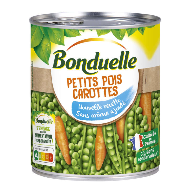 BONDUELLE Petits Pois et Carottes Sans Arôme Ajouté Conserve 800g