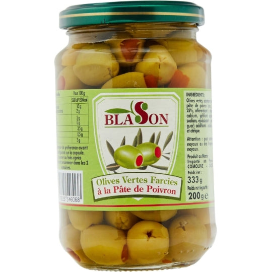 BARRAL Olives Vertes Farcies au Poivron Bocal 370ml