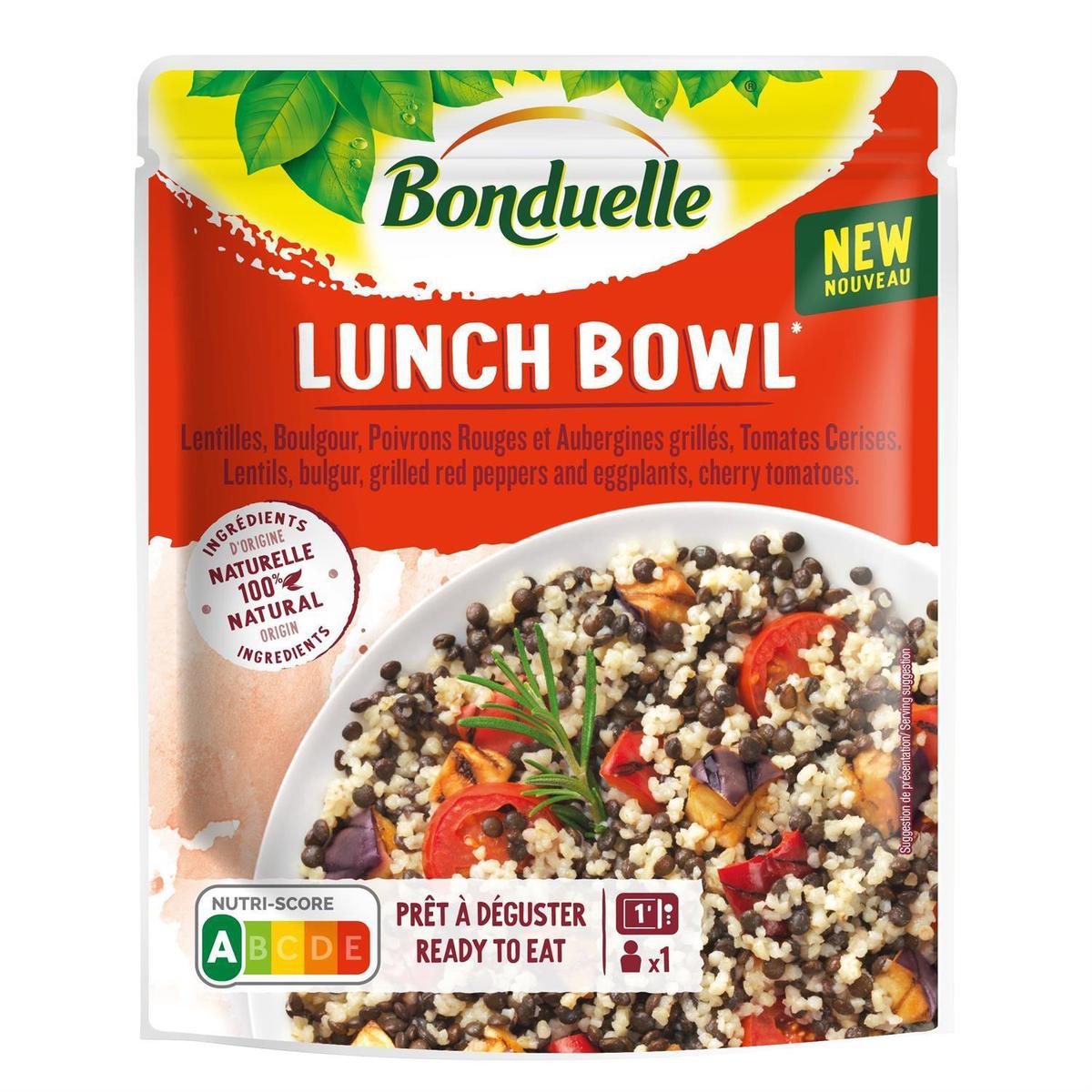 BONDUELLE Lunch Bowl Lentilles-Boulgour-Poivrons-Aubergines 250g